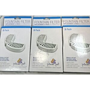 Set Of 3 (9)NEW Pioneer Pet Fountain Replacement Water Filters 3 Pack Part 3002